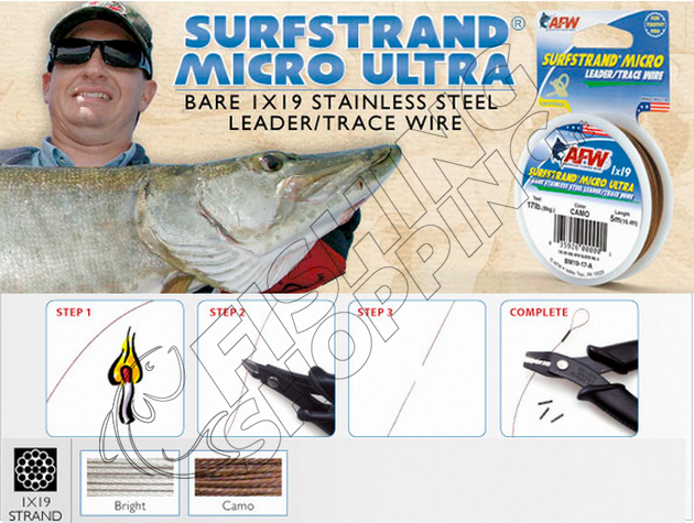 AMERICAN FISHINGN WIRE SURFSTRAND MICRO ULTRA 1x19 Fishing Shopping - The  portal for fishing tailored for you