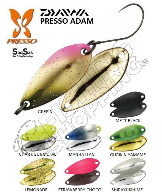 Daiwa Presso Adam 2.2 g 26 mm various colors Area trout spoon