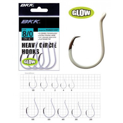 BKK HEAVY CIRCLE HOOKS GLOW WGB2012007