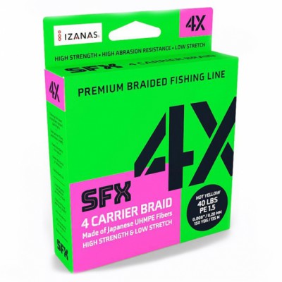 SUFIX SFX 4X CARRIER BRAID 135M. HOT YELLOW